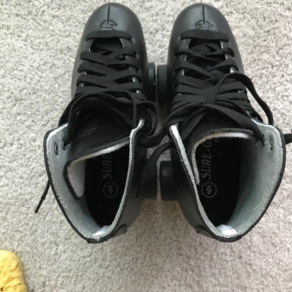 Sure Grip Malibu Black Roller Skates Women's Quad High Top Outdoor Indoor Size 7